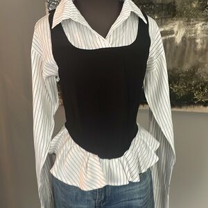 Fashion Nova open back blouse new M